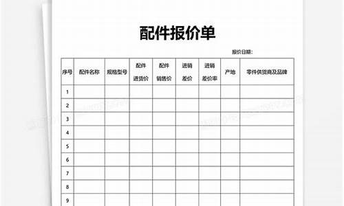 车辆配件报价-汽车配件报价单范本